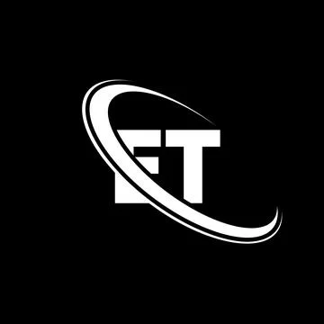 ET logo. E T design. White ET letter. ET/E T letter logo design. Initial le.. Stock Photos