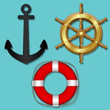 Et the ship s objects. Isolated. Vector Stock Illustration