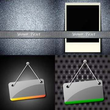 Et of vintage frames for text on abstract background. Vector Stock Illustration