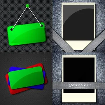 Et of vintage frames for text on abstract background. Vector Illustrazione stock