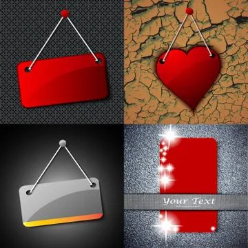 Et of vintage frames for text on abstract background. Vector Illustrazione stock