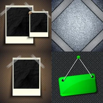 Et of vintage frames for text on abstract background. Vector Illustrazione stock