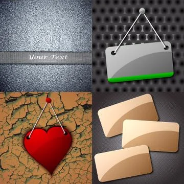 Et of vintage frames for text on abstract background. Vector Stockillustratie