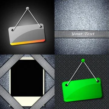 Et of vintage frames for text on abstract background. Vector Stock Illustration