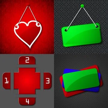 Et of vintage frames for text on abstract background. Vector Illustrazione stock