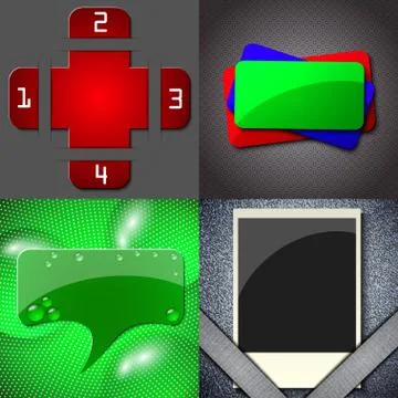 Et of vintage frames for text on abstract background. Vector Stock Illustration