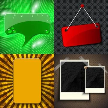 Et of vintage frames for text on abstract background. Vector Stock Illustration