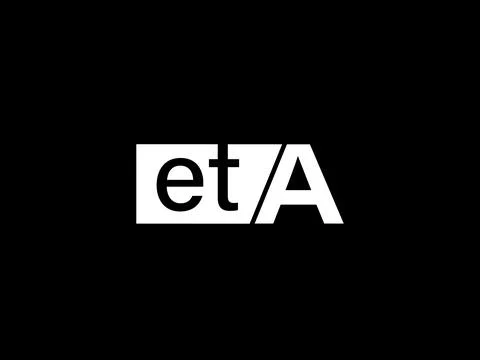 ETA Logo and Graphics design vector art, Icons isolated on black background Illustrazione stock