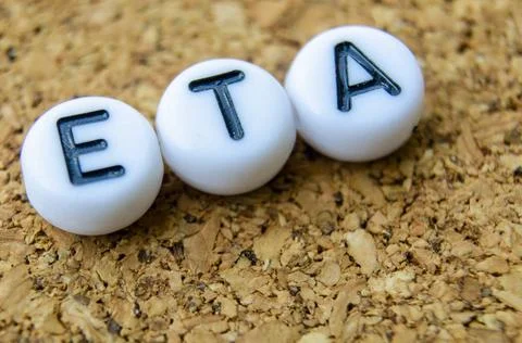 ETA stands for Estimated Time of Arrival, a travel related concept. ETA st... Stock Photos