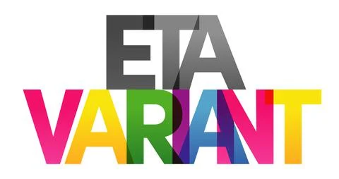 ETA VARIANT Colored rainbow text Stock Illustration