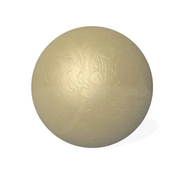 Etched gold sphere - 3D render Stock Illustration