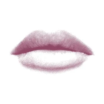 Etched Lips Stock Illustration