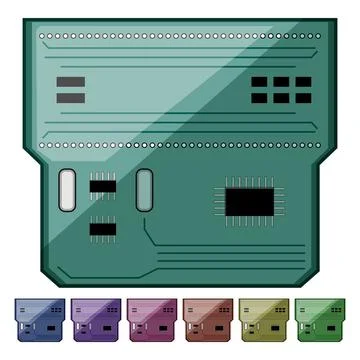 Etching circuit board cartoon vector graphic Stock Illustration
