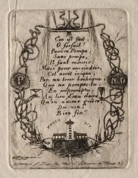 Etchings of Paris: The Notre Dame Pump, Small Plate, 1854. Charles Meryon (.. Stock Illustration
