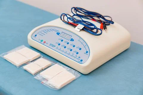 ETER is an electrotherapy, electrical stimulation and electrophoresis device. Stock Photos
