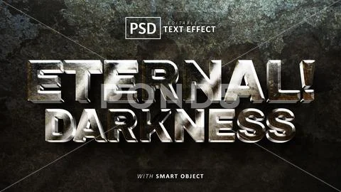 Eternal darkness text - editable 3d font effect Modello PSD