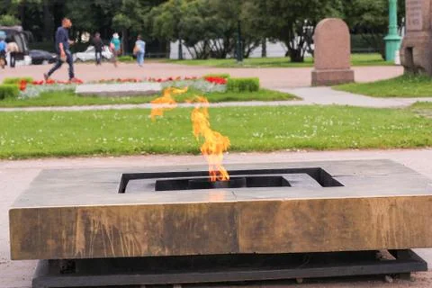 Eternal fire on the Champ de Mars. Stockfoto's