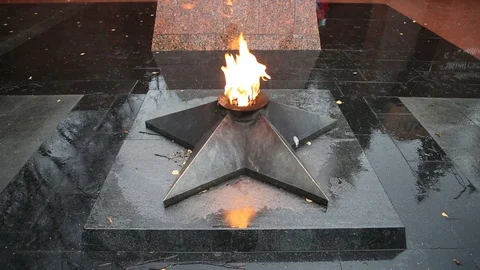 Eternal flame and a monument to the Second World War Stock Footage 119983430