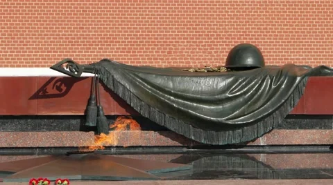 Eternal Flame and Tomb Of The Unknown Soldier in Moscow Stock Footage 52002190