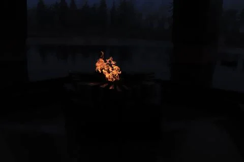Eternal flame - in the dark Stock Photos