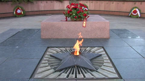 Eternal flame at the memorial Stock-Footage 959510