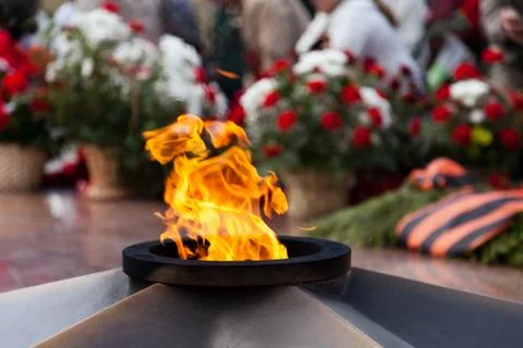 The eternal flame memorial Stock Photos