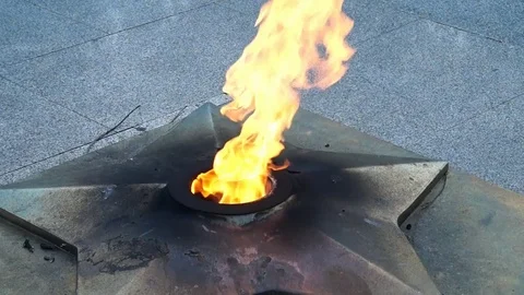 Eternal flame. Memory fire. Stock Footage 81012763