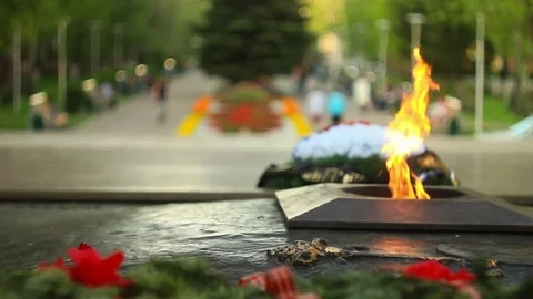 The eternal flame in Russia Stock Footage 75634474