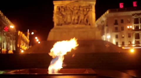 Eternal Flame Soviet World War Monument In Minsk Stock Footage 41401618