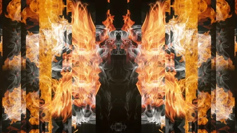 Eternal flame Stripe Fire burning abstract gate lights Video Art VJ Loop Stock Footage 144999730