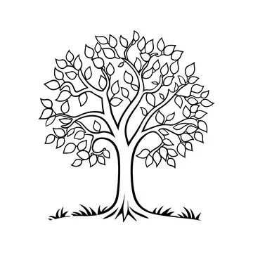 Eternal Harmony Tree Silhouette design Stock Illustration