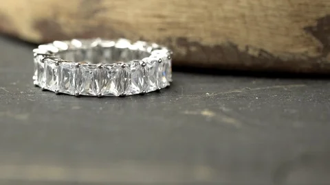 Eternity Diamond Ring Stock Footage