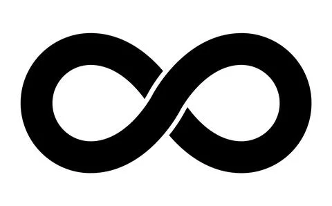 Eternity loop symbol logo vector endless abstract line icon. Infinite unlimited Illustrazione stock