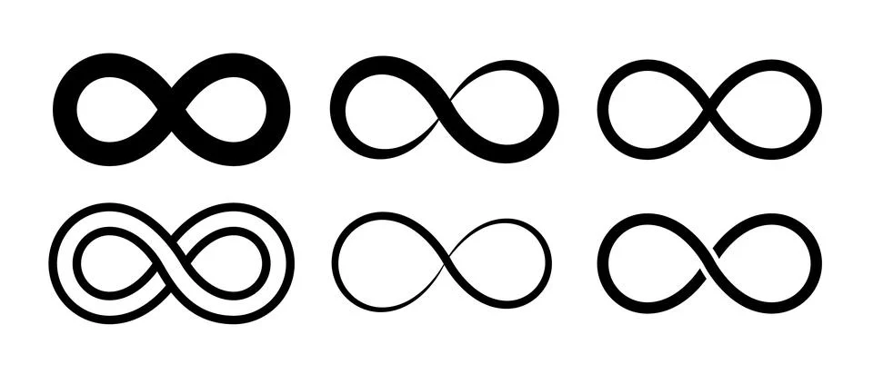 Eternity loop symbol logo vector endless abstract line icon. Infinite unlimited Stock Illustration