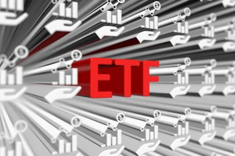 ETF concept blurred background 3d render illustration Stock Illustration