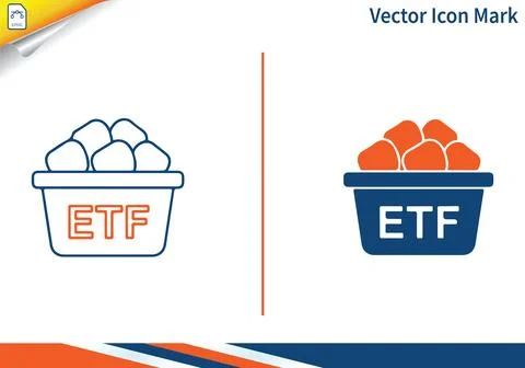 Etf fund vector icon mark for investment and financial markets. Illustrazione stock