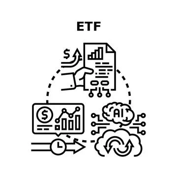 Etf investment strategy with artificial intelligence concept Stock Illustration