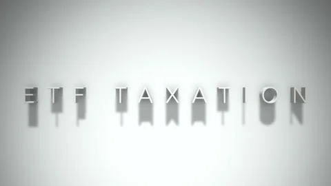 Etf taxation 3D title animation white text on a white background Stock Footage 299748868