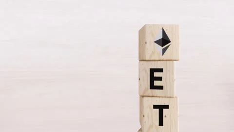 Eth Ethereum, cryptocurrency in ETF Exchange Traded Fund. Stock Footage 251897082
