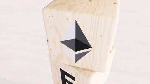 Eth Ethereum, cryptocurrency in ETF Exchange Traded Fund. Stock Footage 251897087