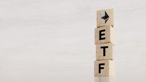Eth Ethereum, cryptocurrency in ETF Exchange Traded Fund. Stock Illustration