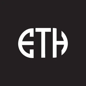 ETH letter logo design on black background. ETH creative initials letter logo Ilustração Stock