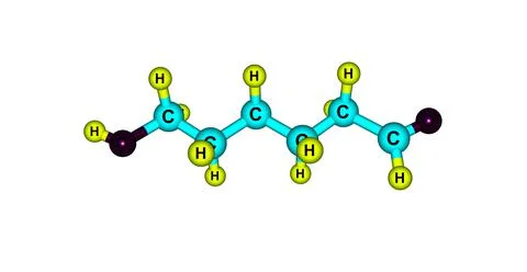 Ethambutol molecule isolated on white Stock Illustration