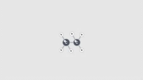 Ethane C2H6 Ball And Stick Model Animation Clean No Text Alpha 4K 库存影片 339310866