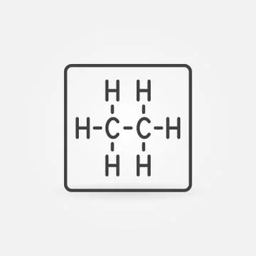 Ethane formula outline icon. Vector chemistry c2h6 symbol Stock Illustration