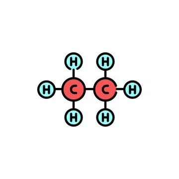 Ethane formule color line icon. Pictogram for web page Stock Illustration