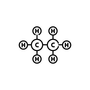 Ethane formule color line icon. Pictogram for web page Stock Illustration