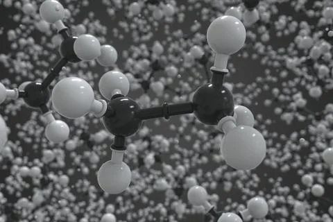 Ethane molecule, ball-and-stick molecular model. Chemical 3d rendering Stock Illustration