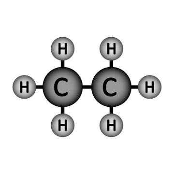 Ethane molecule icon. Stock Illustration