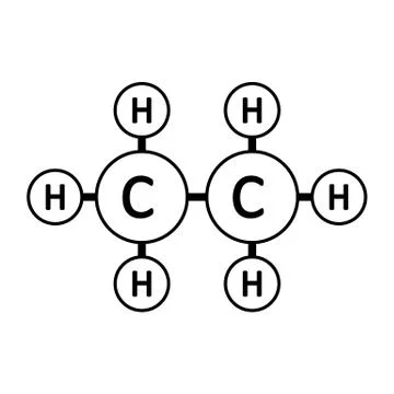 Ethane molecule icon. Stock Illustration